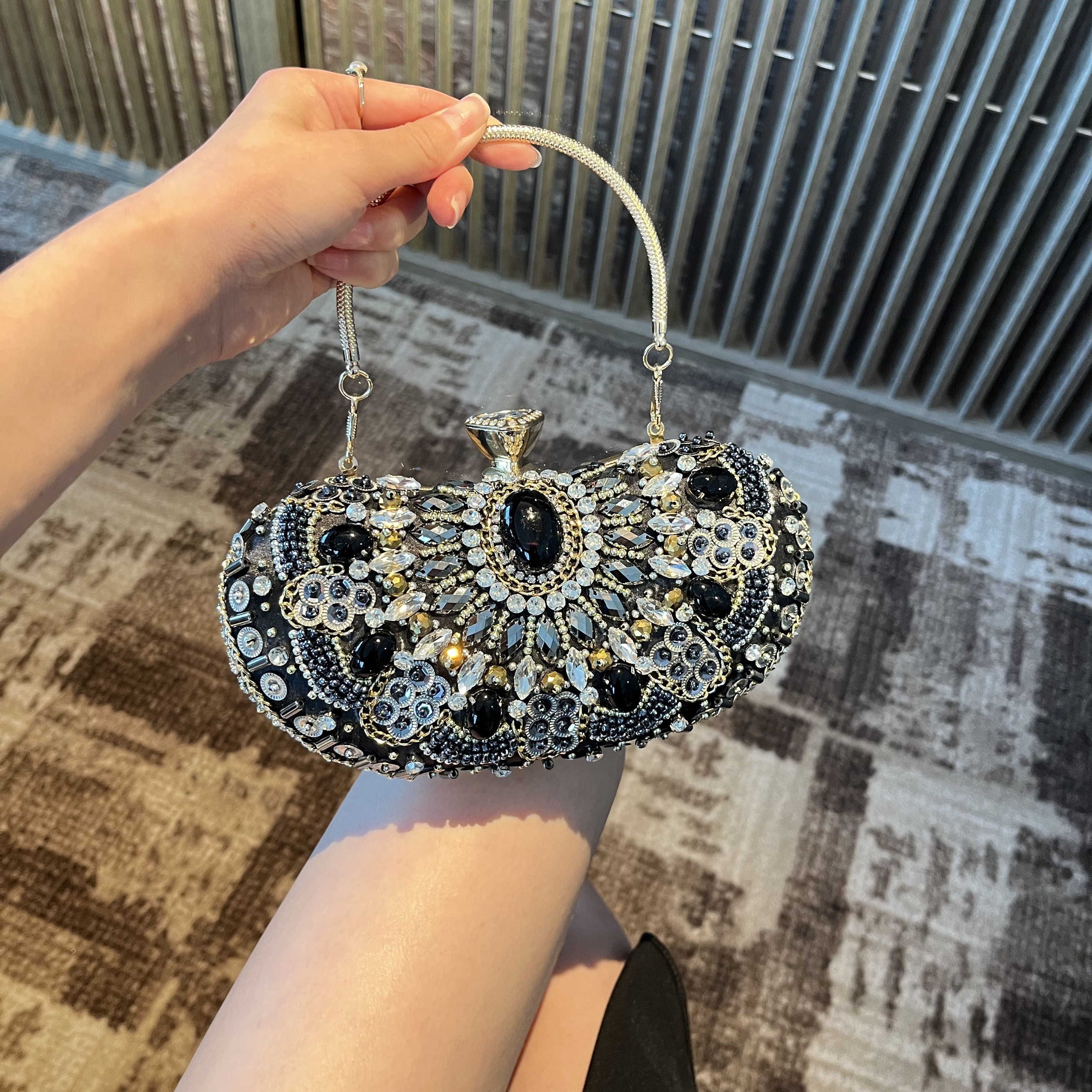 Acrylic Beaded Evening Bag, Elegant Tassel Clutch Purse, Women's Top Ring  Handbags For Wedding Party Prom - Temu