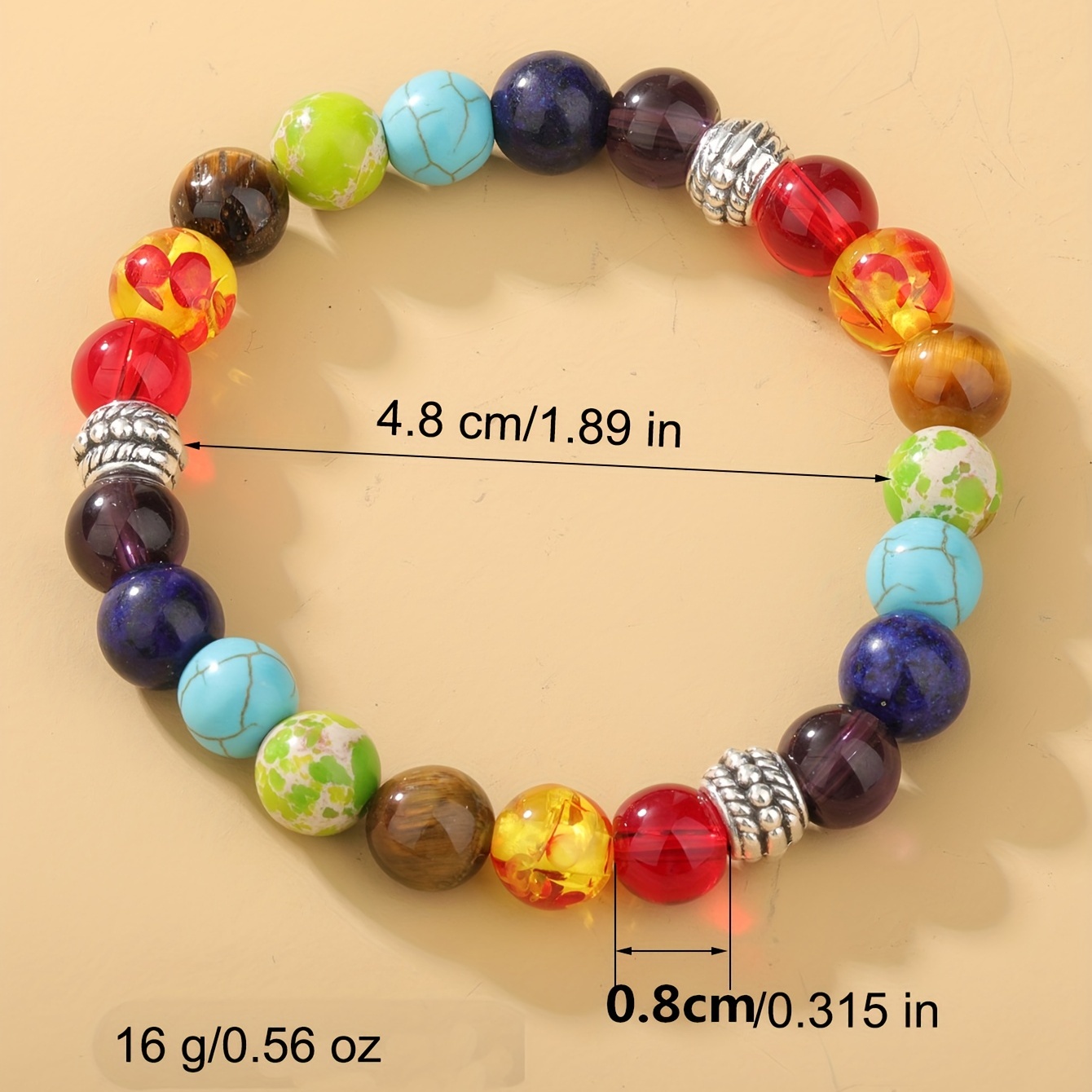 7 Chakra Bracelet Triple Protection Bracelet Colourful Beaded Elastic Stretch Reiki Healing Stone Bracelet Yoga Balance Energy Stone Beads Jewelry