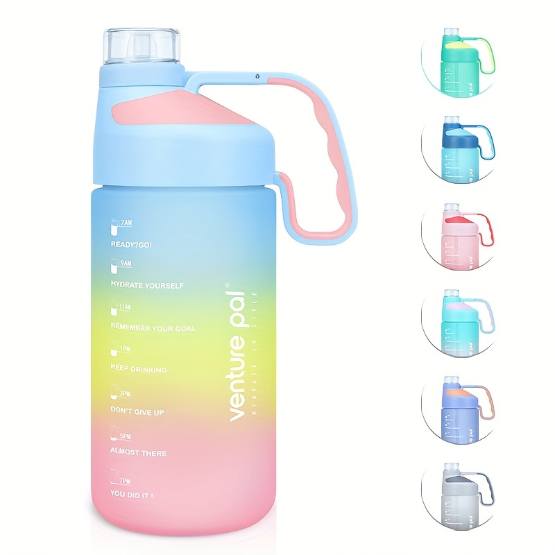 Gradient Color Water Bottles With Times Scale And - Temu