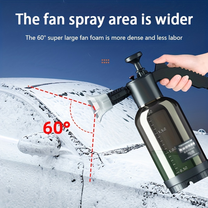 Portable Car Wash Foam Pressure Sprayer 2L Watering Can Multipurpose Hand for House Cleaning Garden Black, Size: 34cmx13cm