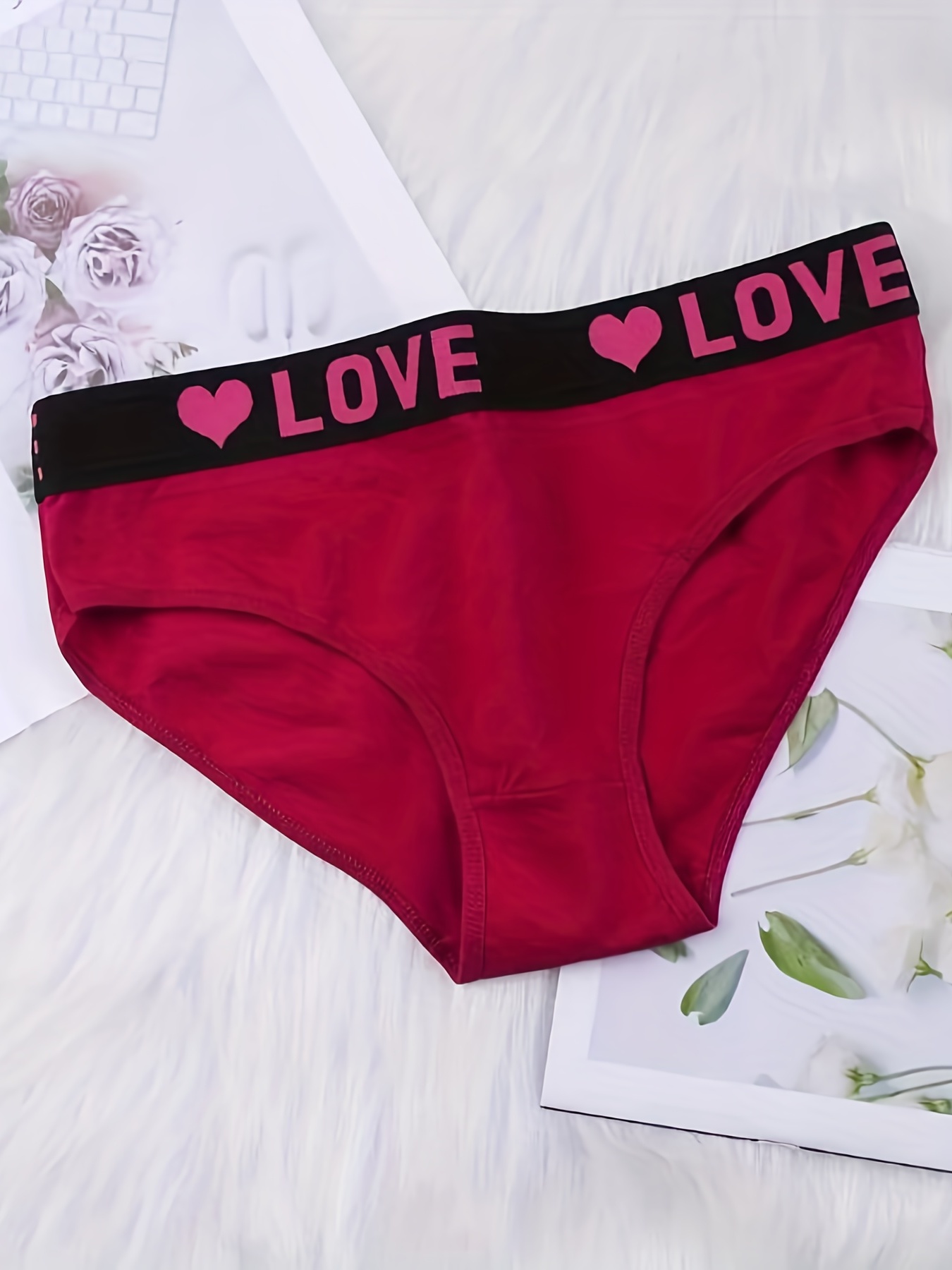 Letter Striped Print Panties Soft Comfy Stretchy Intimates - Temu
