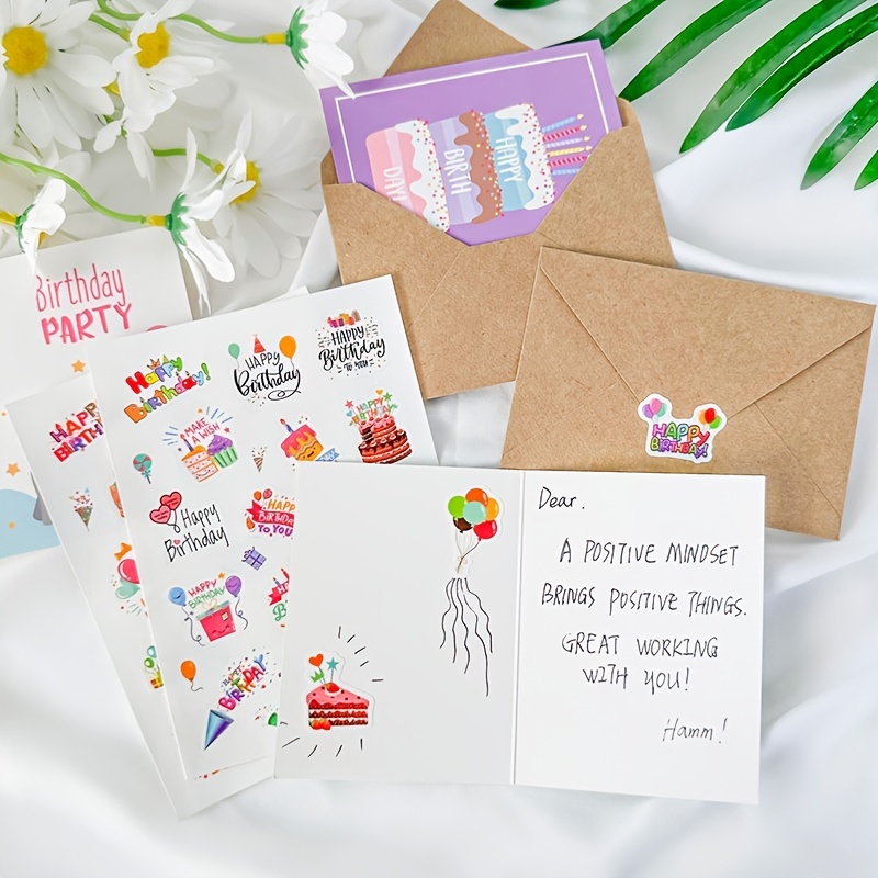 42pcs Happy Birthday Greeting Cards With Envelope Stickers DIY Combination  Set INS Creative Wishing Message Birthday Card (20 Birthday Cards+20  Envelopes+2 Birthday Stickers)