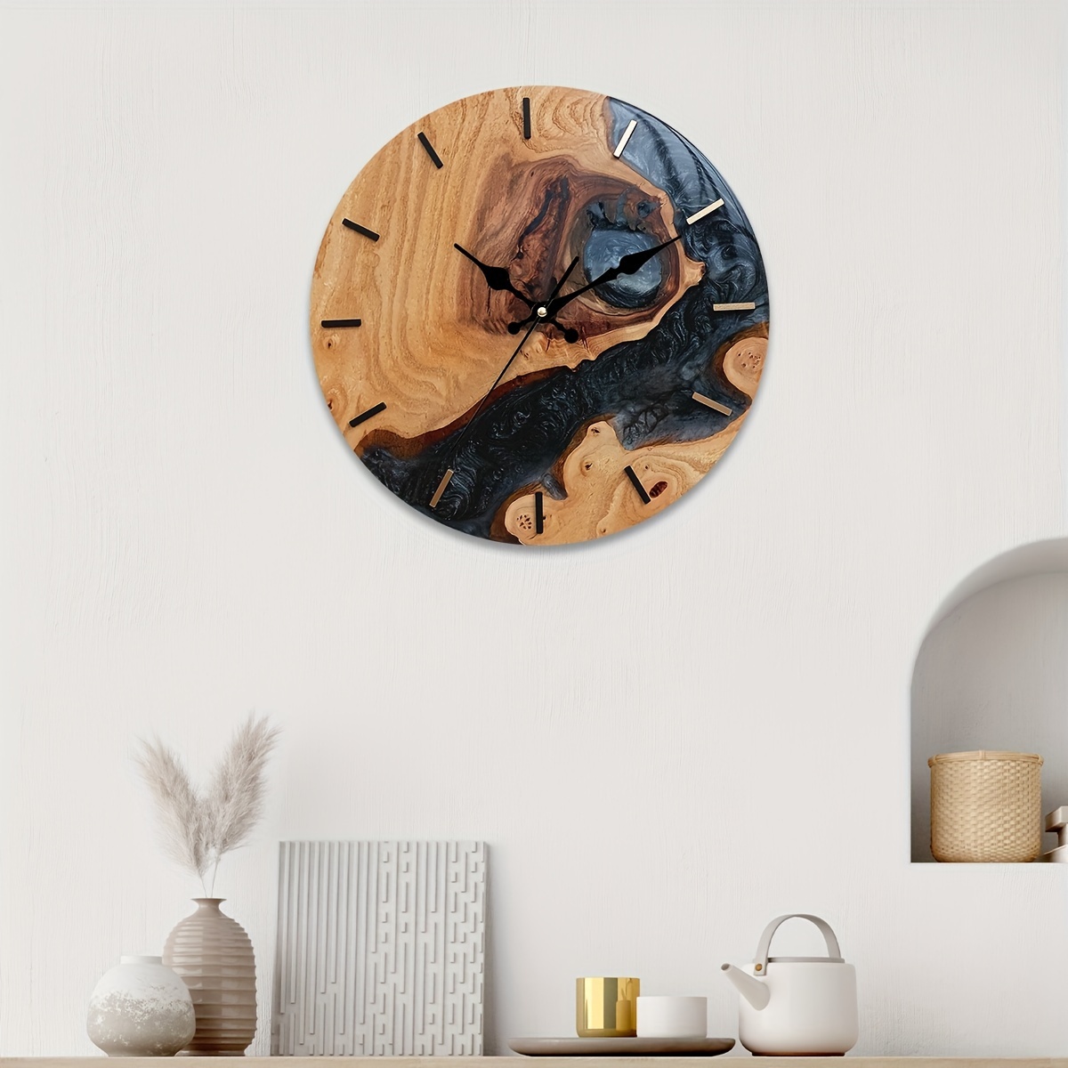  12 Inch Wooden Wall Clock Silent & Non-Ticking Autumn