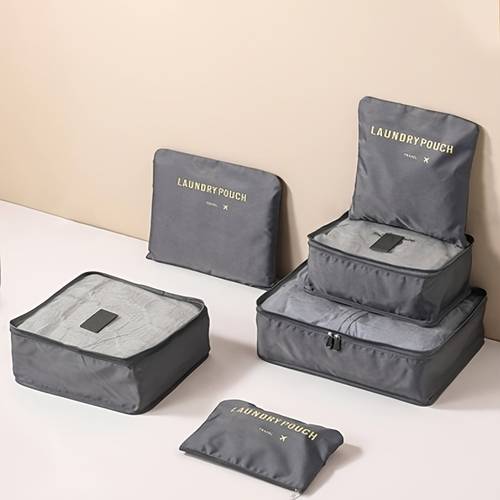 6pcs Travel Storage Bag, Portable Clothes Storage Bag, Luggage Packing Bag For Shoes Lingerie