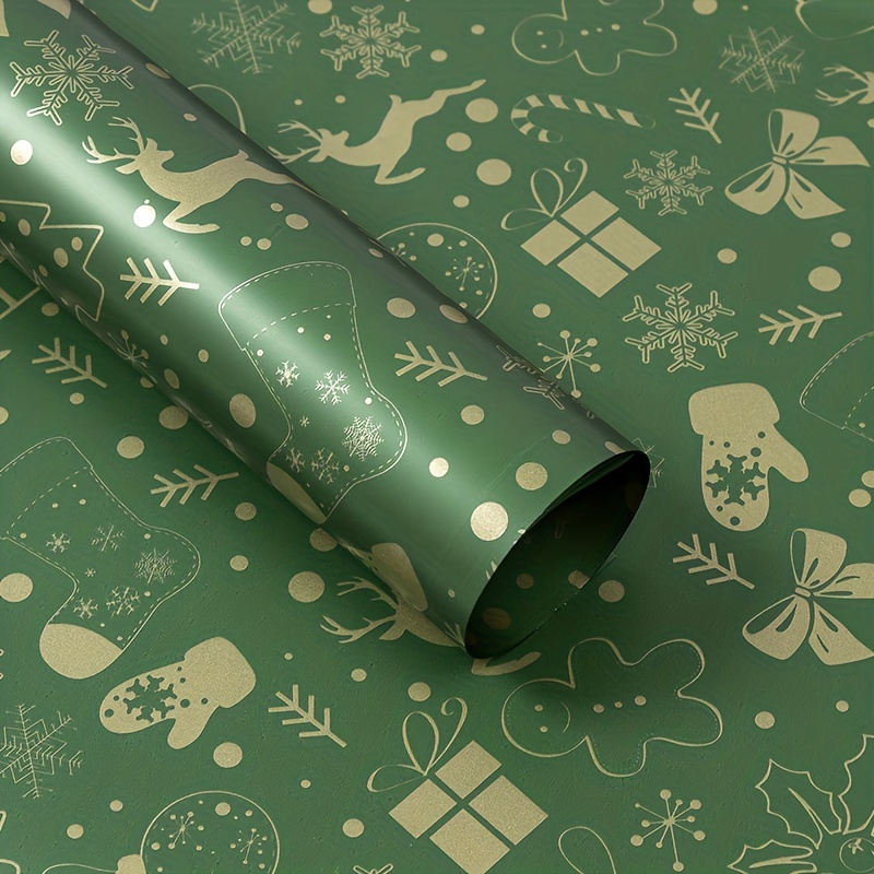 Sage Green White Plaid Pattern Wrapping Paper Sheets
