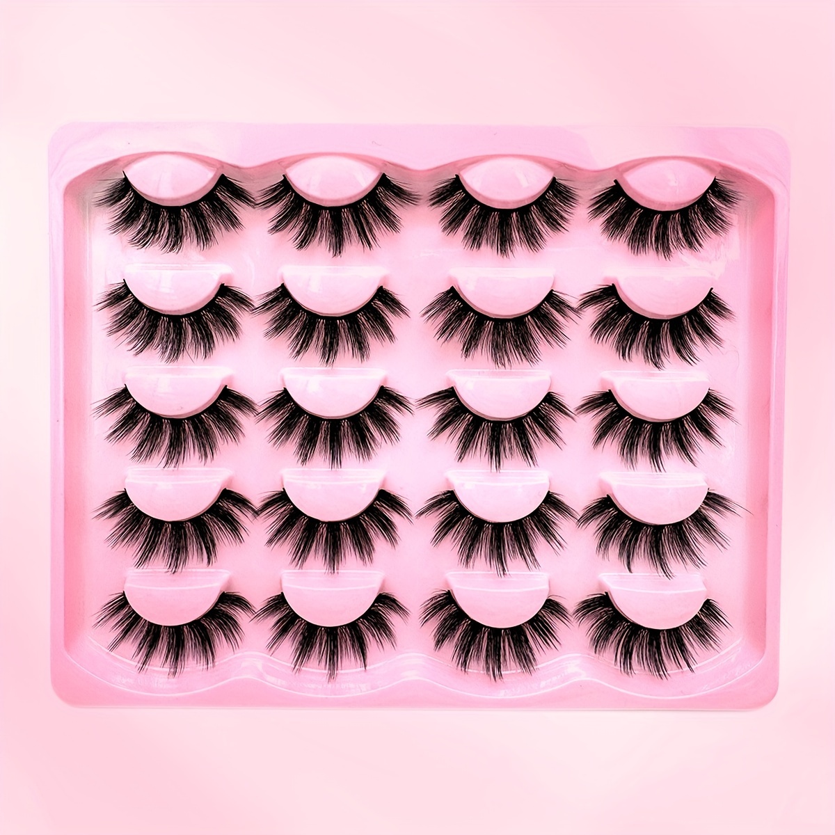 TEMU 10 Pairs Natural Eyelashes False Eye Extensions Manga Mink Lashes Cat Lashes 3d Volume Lashes Eyelash Extension Fluffy Long Makeup Handmade Lash