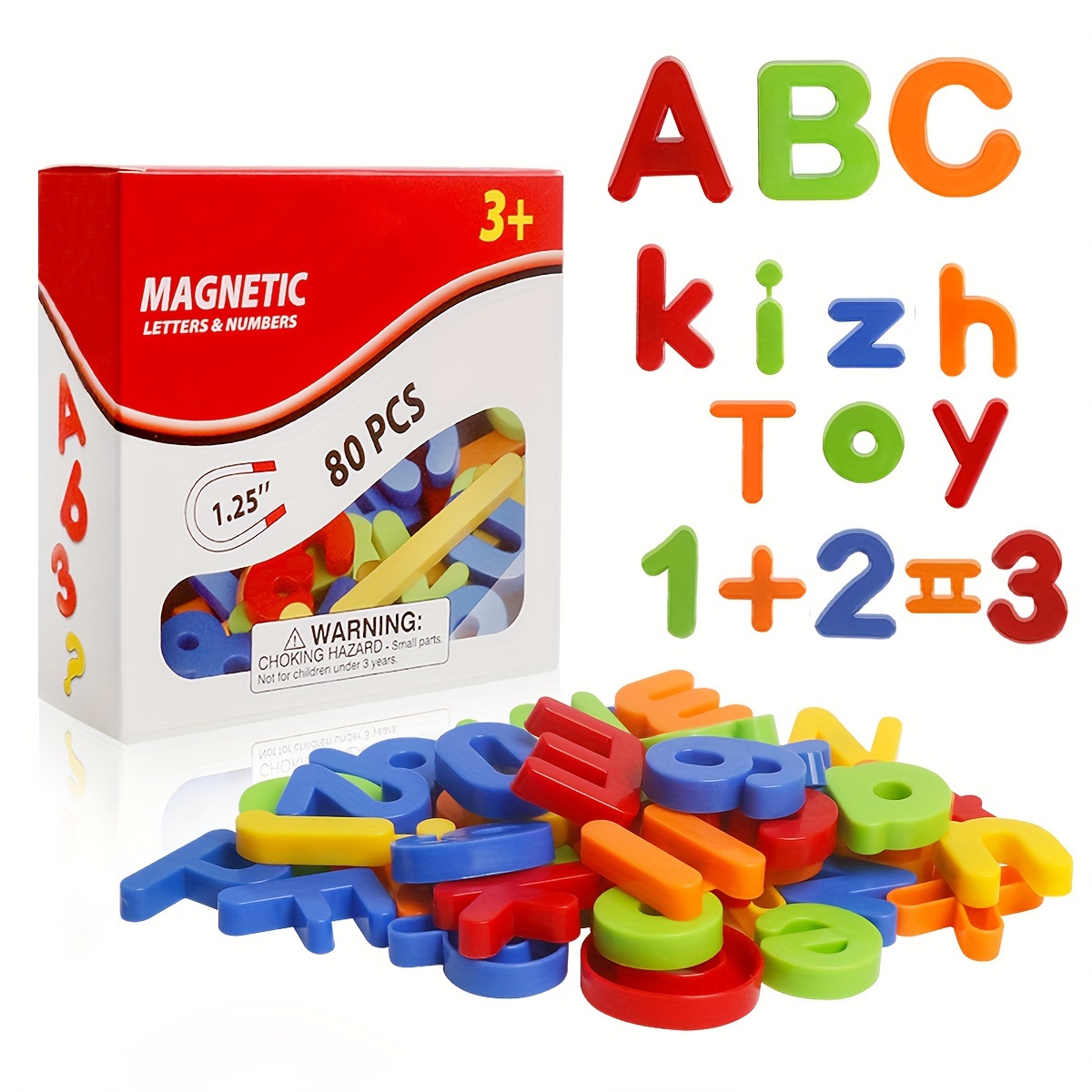 Letras magnéticas de madera y números de juguetes, imanes para el  refrigerador, tarjetas del alfabeto ABC, palabras, conteo de ortografía,  juego de