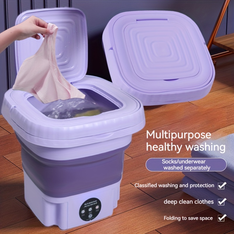 Us Plug Foldable Mini Washing Machine Fully Automatic - Temu