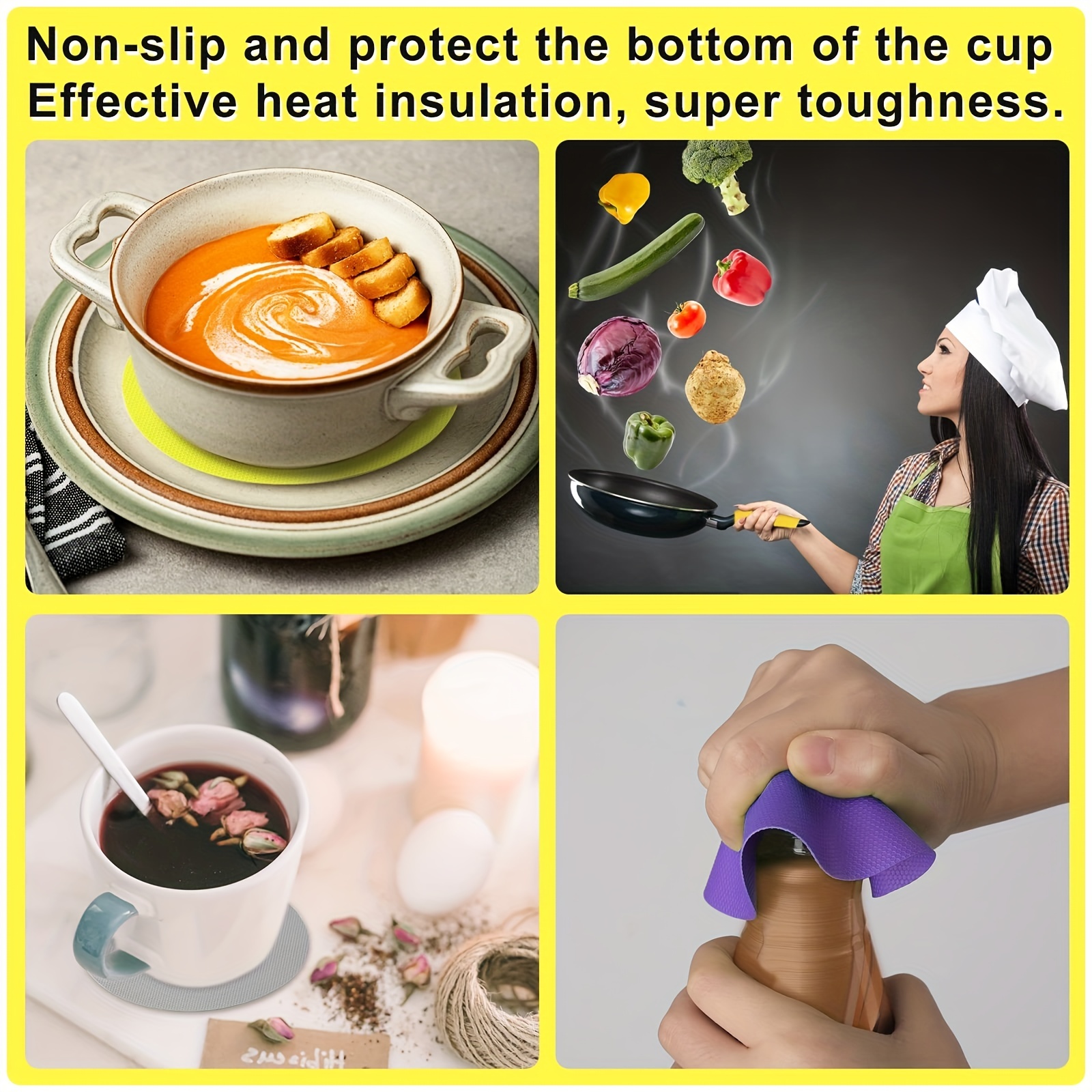 3 pcs Jar Opener Gripper Pads, Rubber Jar Grippers Multi-function Jar  Opener for Seniors with Arthritis Weak Hands Kitchen Coasters