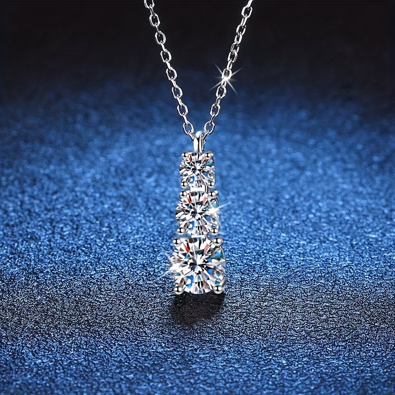 1.8-Carat 925 Sterling Silver Pendant Necklace