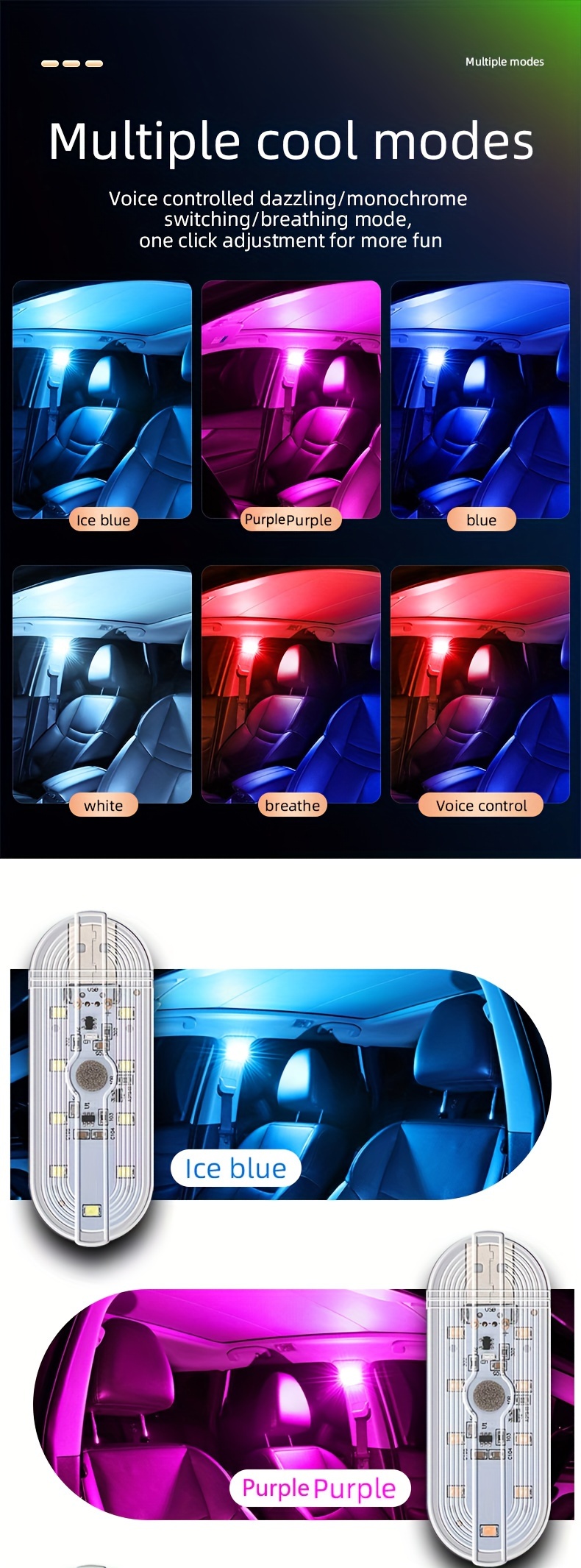 1pc Luce D'atmosfera Led Mini Usb Auto Luce D'atmosfera Led - Temu