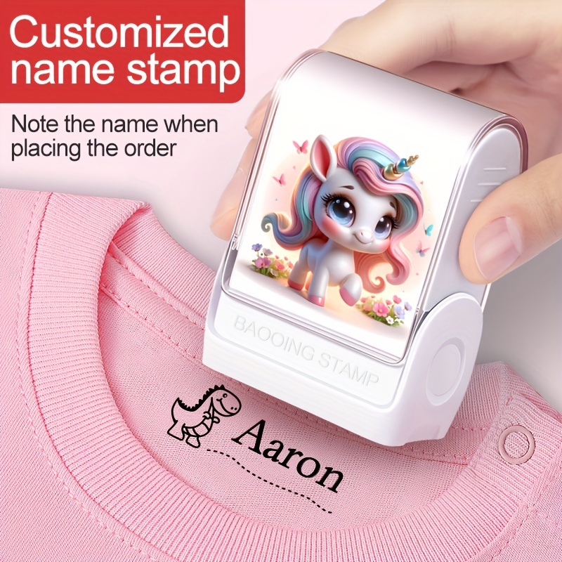 WAJIWA Personalized Name Stamp for Clothing Kids,Customized Kiddo Name  Stamp,The Kiddo Space Stamp Waterproof Perfect for School  Supplies,Shirts,Baby