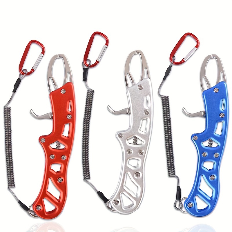 1pc Portable Two-Tone Plastic Fishing Lip Gripper With Rope
