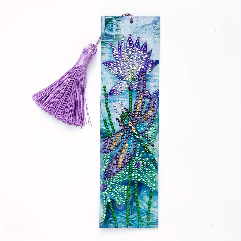 Diamond Painting Bookmark 5D Diamond Painting Bookmarks Floral Beaded  Bookmarks with Tassel Resin Rhinestone Bookmark for DIY Art Crafts Students  Adults 
