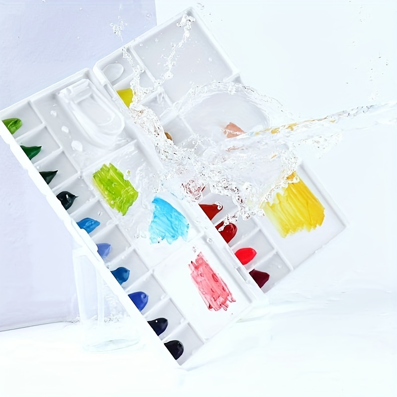 Watercolor Palette Folding Paint Tray Plastic Painting - Temu