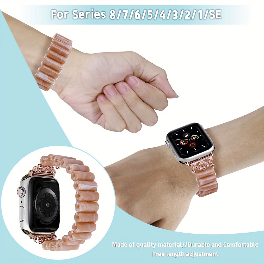 Resin Strap for Apple Watch Band 44 45mm 38 40 41 42mm Watchband