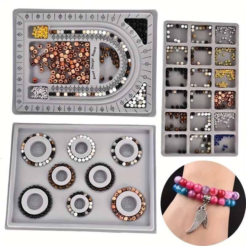 Chistepper 4 Pieces Beading Boards Flocked Bead Design Trays Necklace  Bracelet Design Board Beading Jewelry Making Boards Jewelry Beading  Organizer