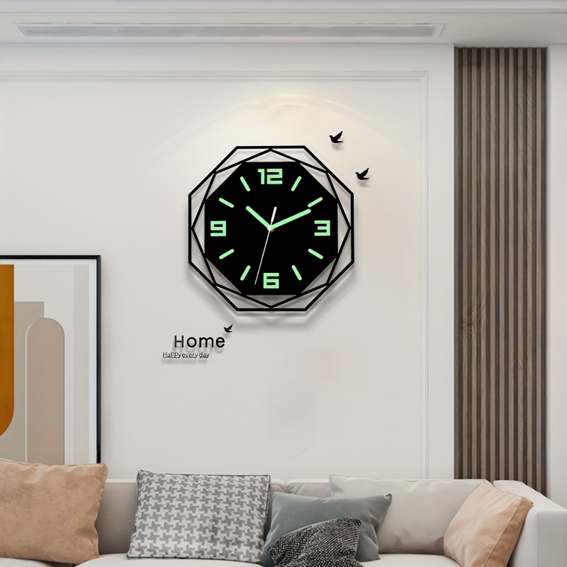 Grande horloge murale auto-adhésive, silencieuse, décorative, 3D