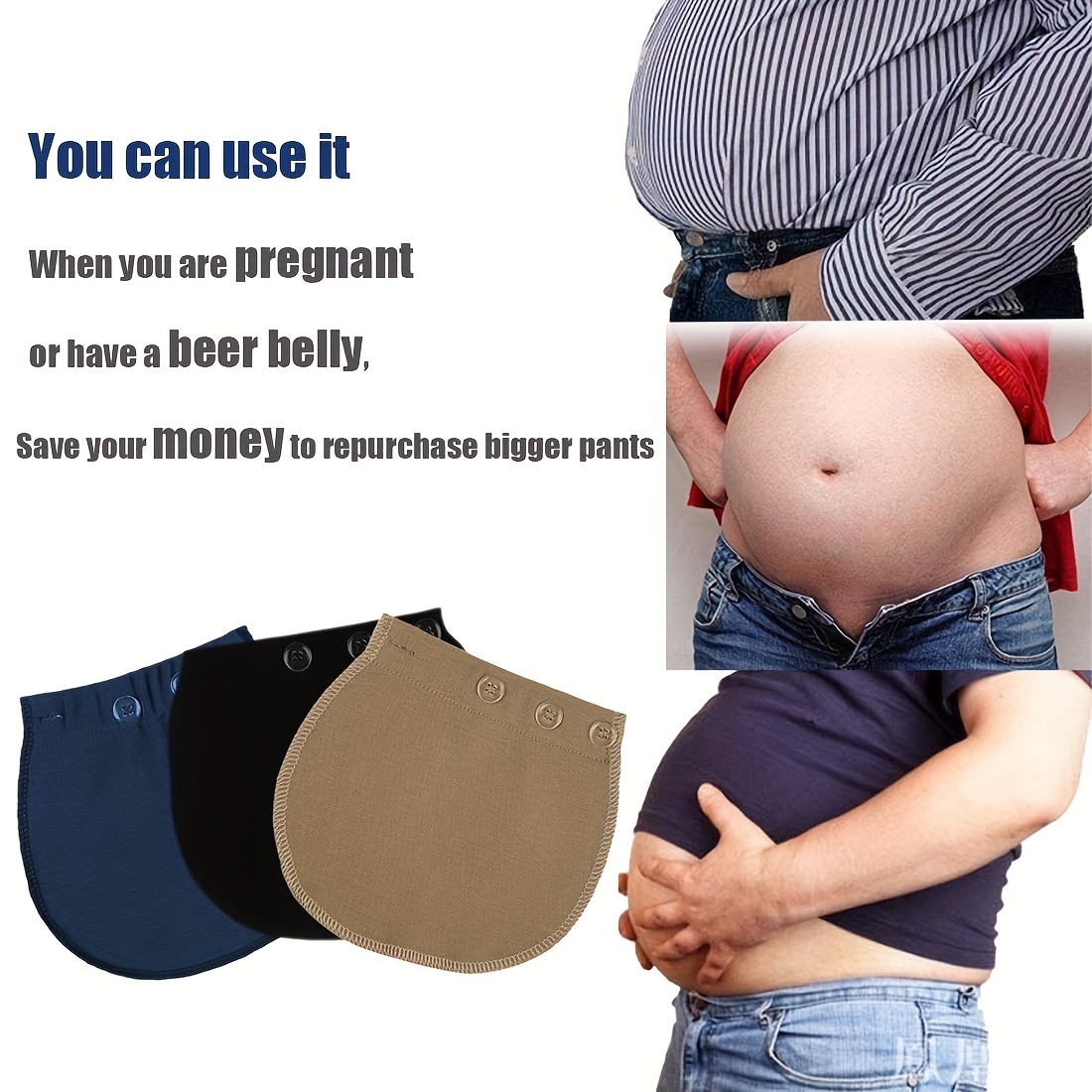 Elastic Maternity Pants Extender Solid Color Adjustable - Temu Canada