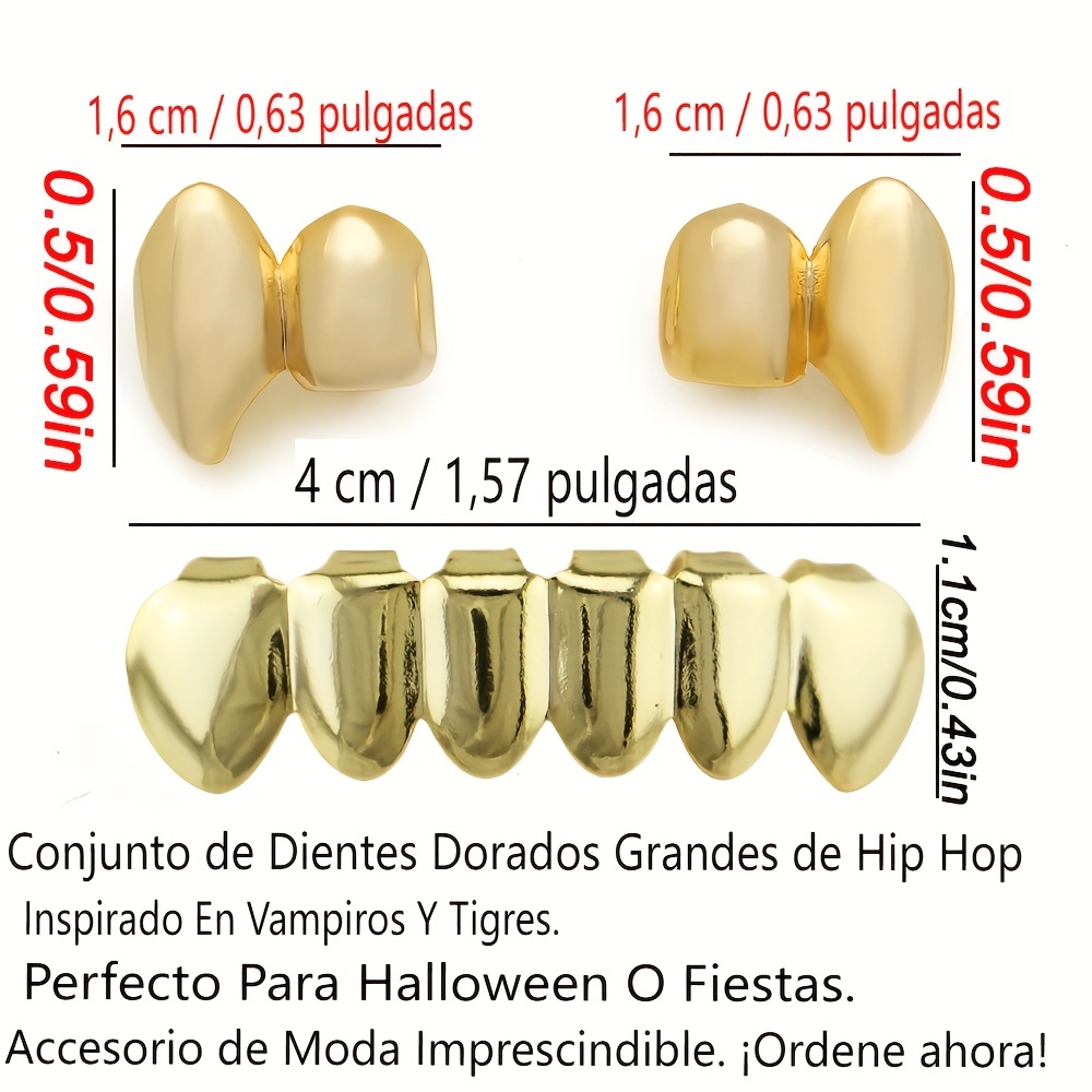 3 Uds Hip hop Dientes Cruzados Grillz Dientes Superiores - Temu Chile