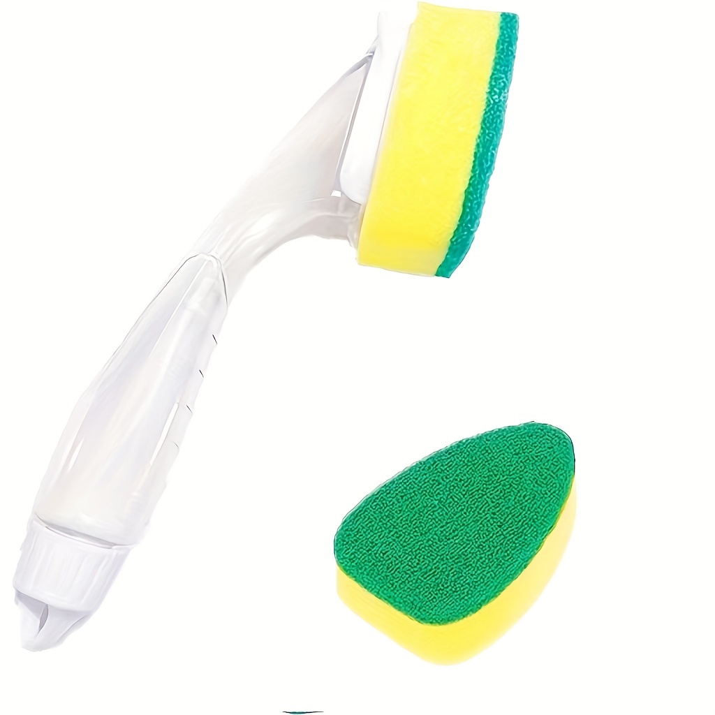 Brush With Sponges, Non Scratch Dishwand Refills Handle, Dish Wand