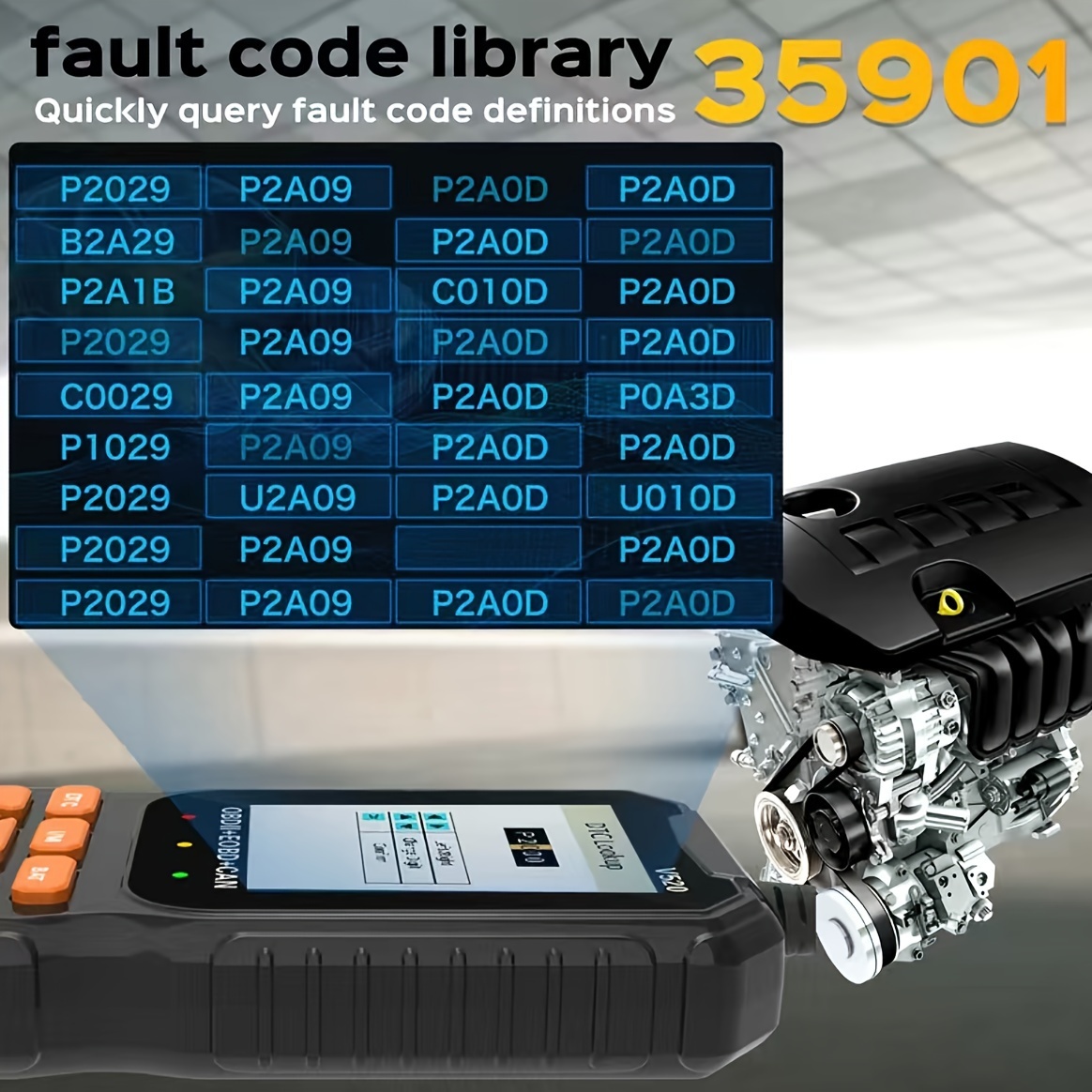 Scanner OBD2 sans fil, lecteur de code de défaut de moteur de voiture  universel, voyant de contrôle du moteur, lire et effacer les codes, données  en direct, voir l'image figée