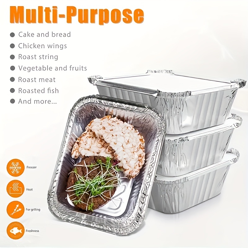 Aluminum Pans, Extra Heavy Duty Disposable Foil Pans For Baking, Roasting &  Chafing, Deep Tin Foil Bakeware, Steam Table Tray, Cookware, Food Prepping,  Cake & Oven Pan, Kitchen Supplies - Temu