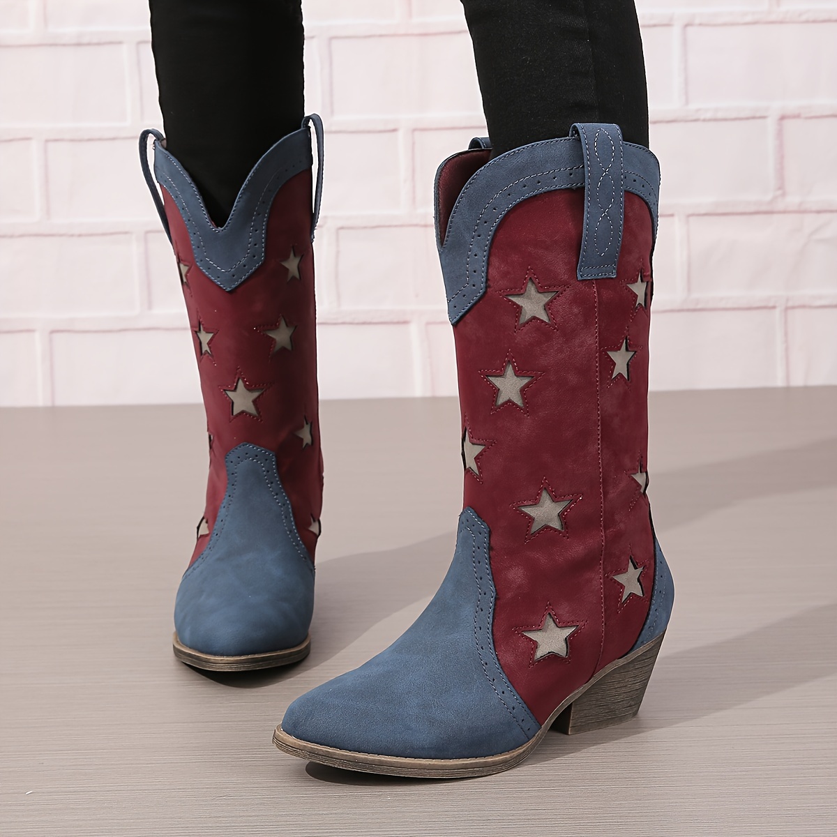 Womens red white and blue clearance cowboy boots