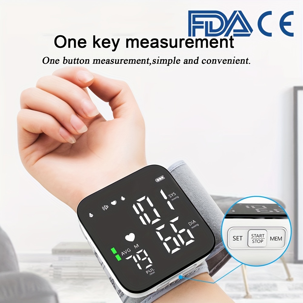 Rechargeable Blood Pressure Monitor with Large LED Display