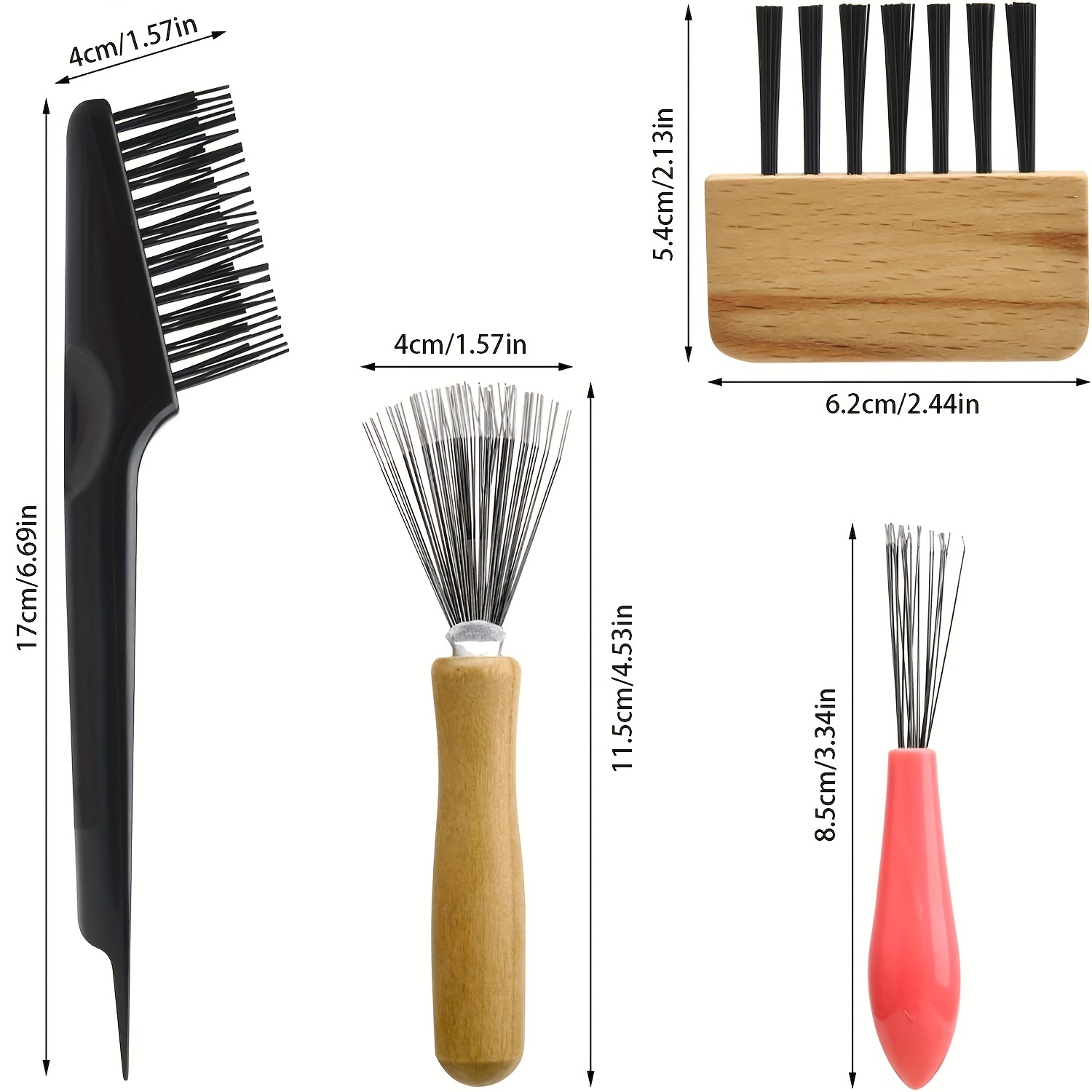 4PCS Brush Brush Cleaner Tool Hair Remover for Cleaning Removing Hairbrush  Home