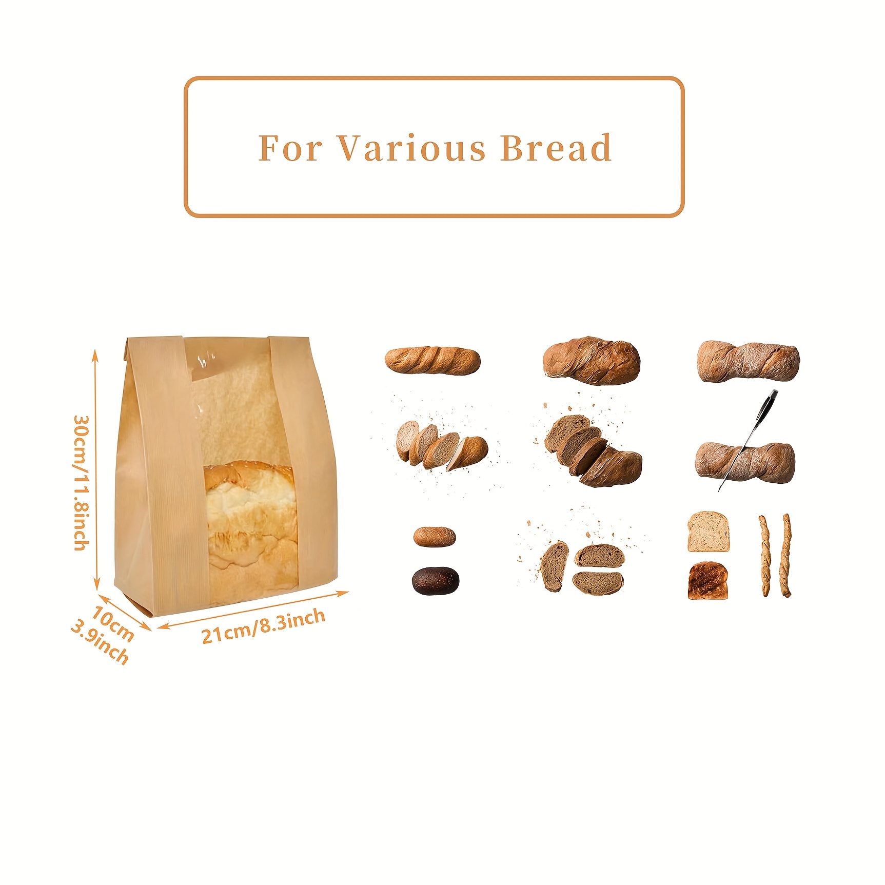 Bakery Paper Bags With Window Self ahesive Food Storage Bags - Temu