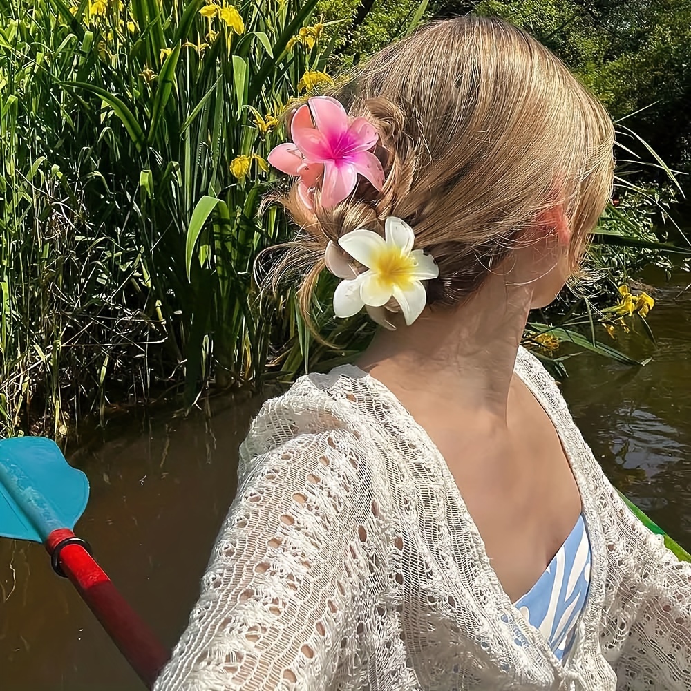 Flor Ganchillo Pinza Cabello Pinzas En Forma Garra Tejidas - Temu