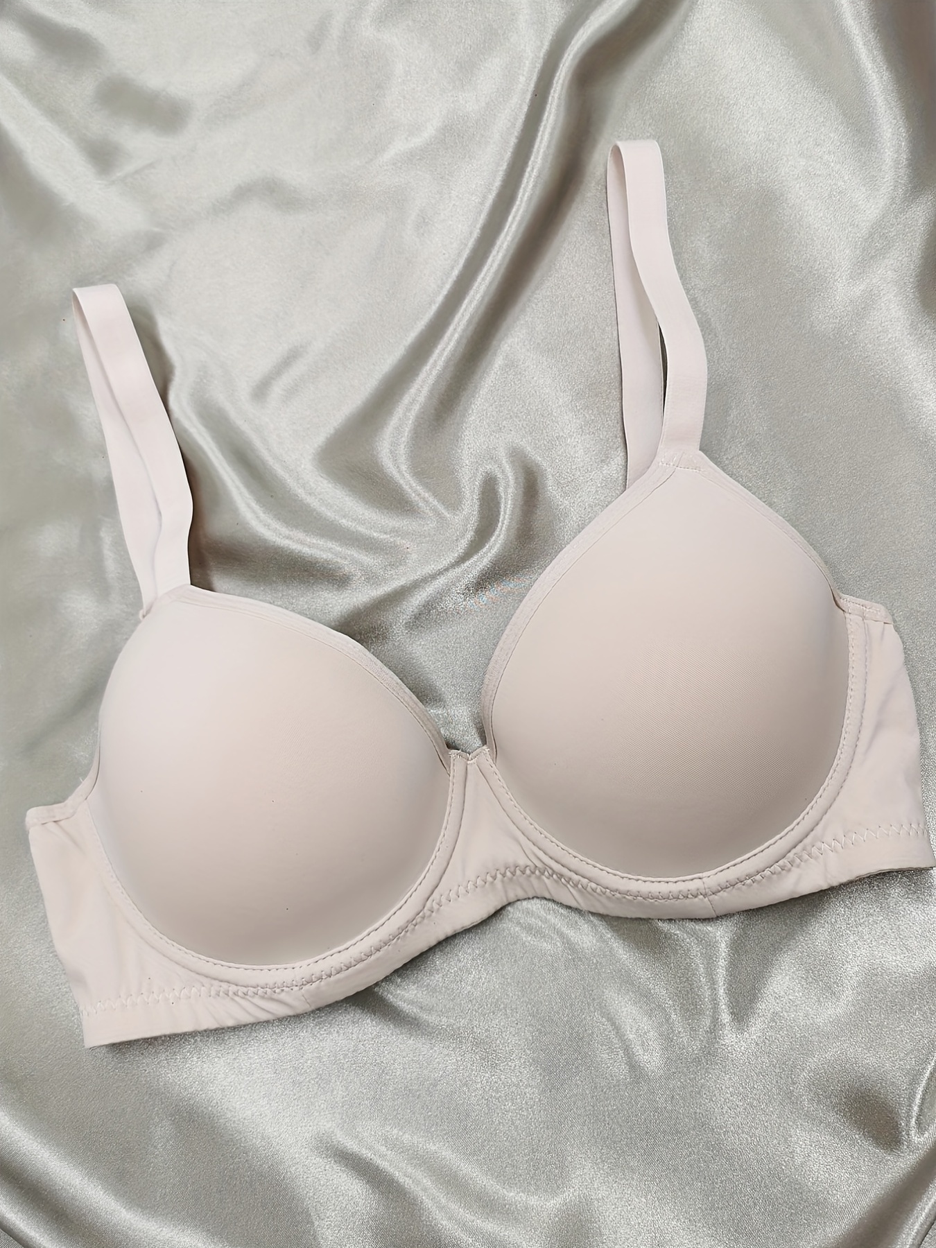 Glossy Everyday Bras Breathable Comfort Thick Pad Push T - Temu