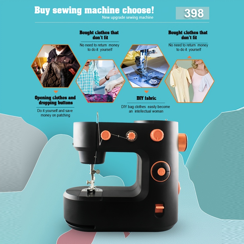 Mini Sewing Machine Handheld Sewing Machine For Beginners Sewing Machine  With Extension Table Light Sewing Kit Sewing Products Cyan Sky - Temu Mexico