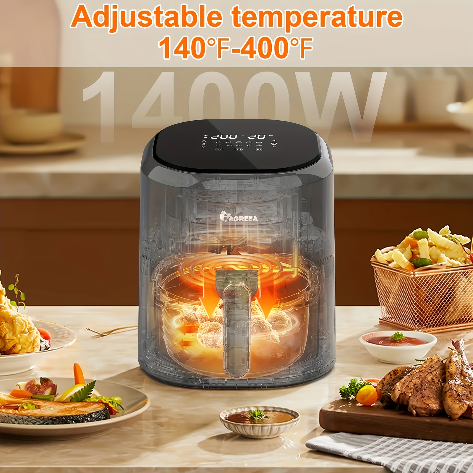 Air Fryer 5qt Large Capacity Smart Air Fryerntc Control,10 Functions Power  Failure Low Fat Roast Low Fat Roast, Roast French Fries, Turkey, Home  Cooking Us Plug Cookware, Kitchenware, Kitchen Accessories Kitchen Stuff