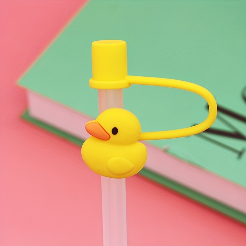 2pcs Straw Tips Cover Straw Covers Cap For Reusable Straws Straw Protector  Cute Holiday Style (Duck) 