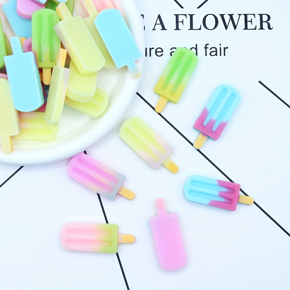 10Pcs Simulation Flower Ice Cream Miniature Figurines Resin