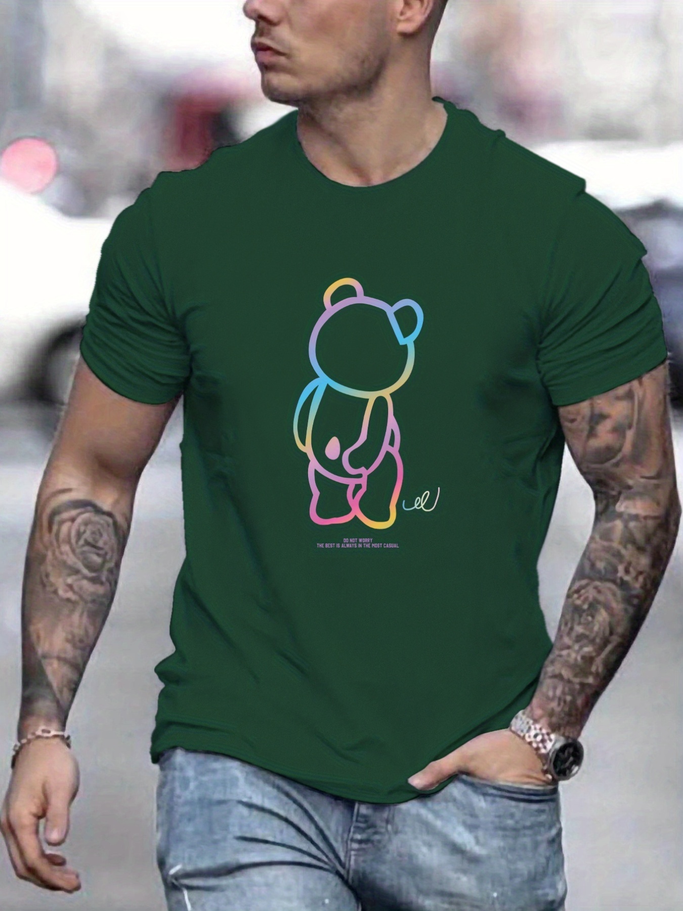 T shirt masculina estampada com estampa de desenho animado e - Temu Portugal