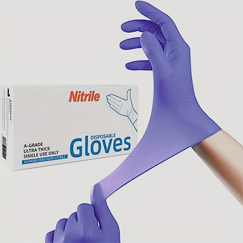 20/100pcs 4.5mil Guantes Nitrilo Púrpura Guantes Desechables - Temu