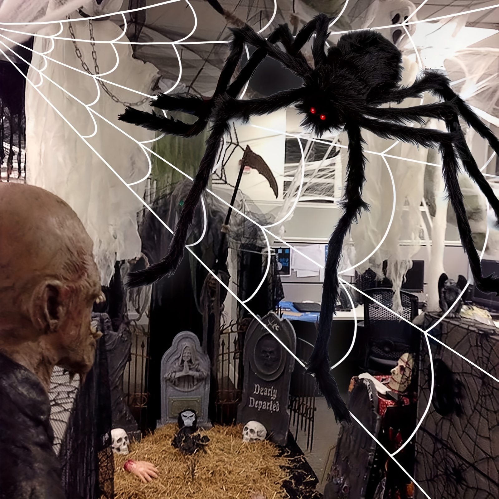 1 set di ragni finti giganti con ragnatele, ragno dall'aspetto realistico,  extra large, per interni ed esterni, decorazione di Halloween – i migliori  prodotti nel negozio online Joom Geek