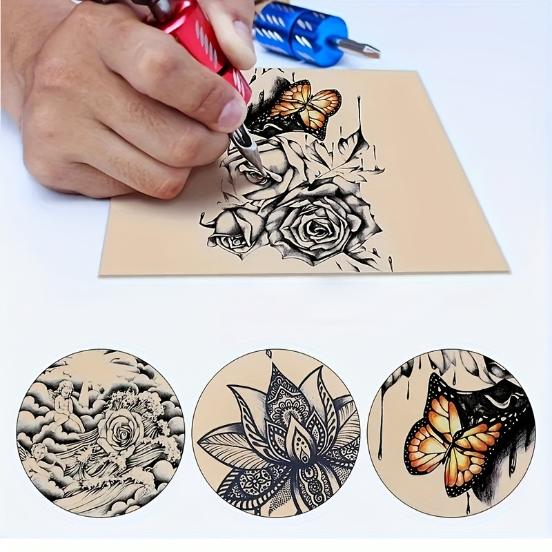 3MM Tattoo Skin - 4PCS Fake Skin Tattoo 8×12 Tattoo Practice