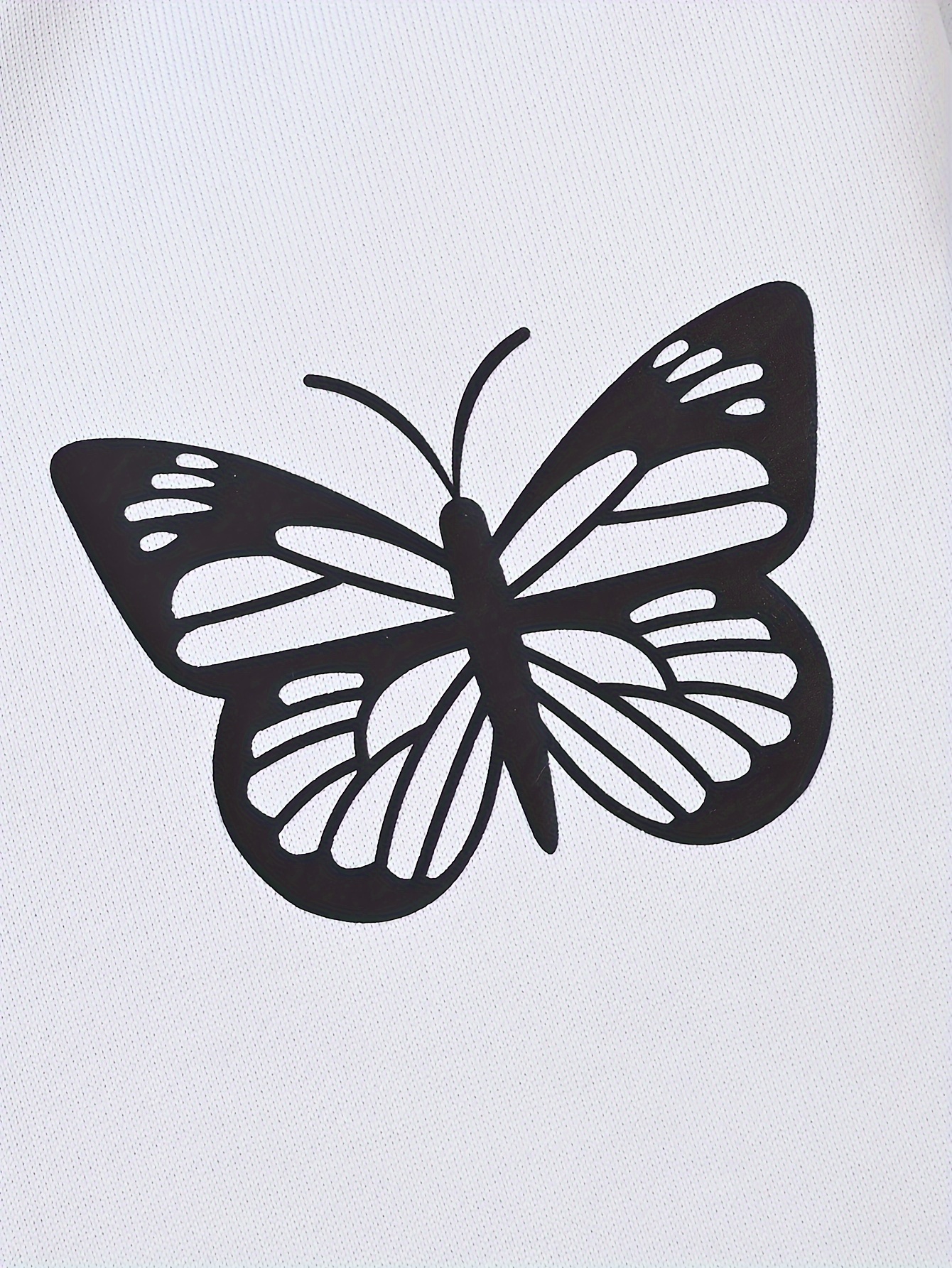 2 pièces filles bloc de couleur papillon imprimé à capuche à