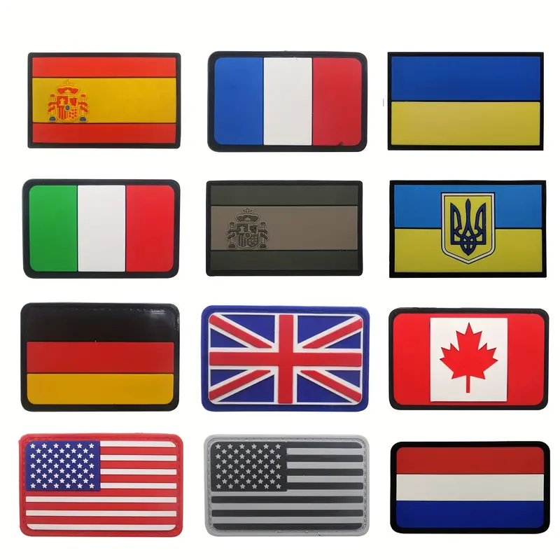 1 Parche Bandera Pvc 3d España Británica Francia Alemania - Temu