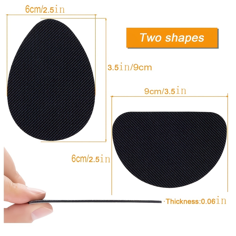 Black Self-Adhesive Anti-Slip Shoe Sole Protectors Grip Pads