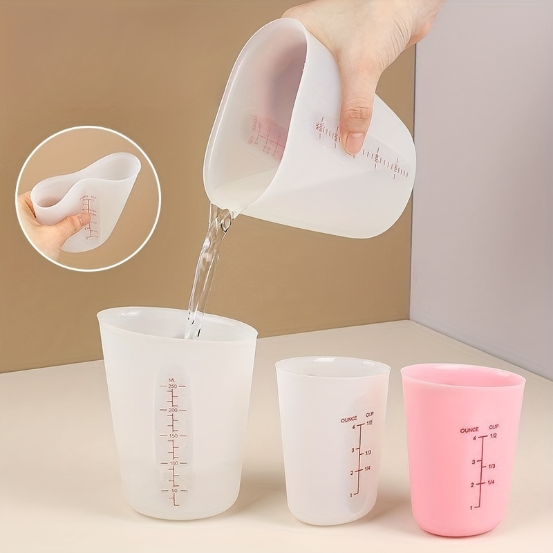 Transparent Plastic Graduated Measuring Cup  Silicone Liquid Measuring Cup  - Measuring Cups & Jugs - Aliexpress