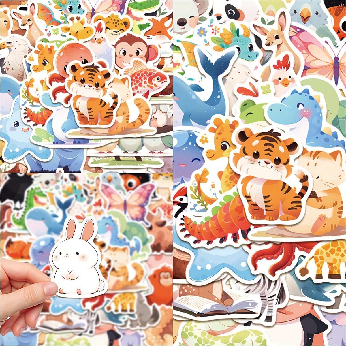 50pcs Autocollant Chat Aquarelle Autocollant Cartoon Mignon - Temu