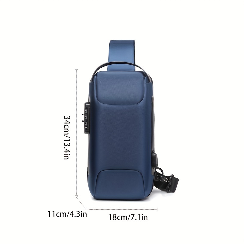 Bolso De Hombro Con Puerto USB Para Hombre Casual Mochila Impermeable  Antirrobo