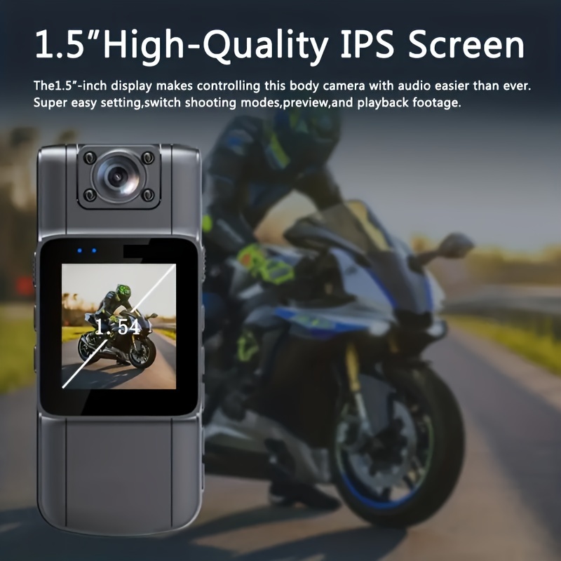 1pc wearable full hd body camera with 180 rotatable lens abs square ips     angle usb battery powered rechargeable lithium polymer compatible with laptops for riding   details 4