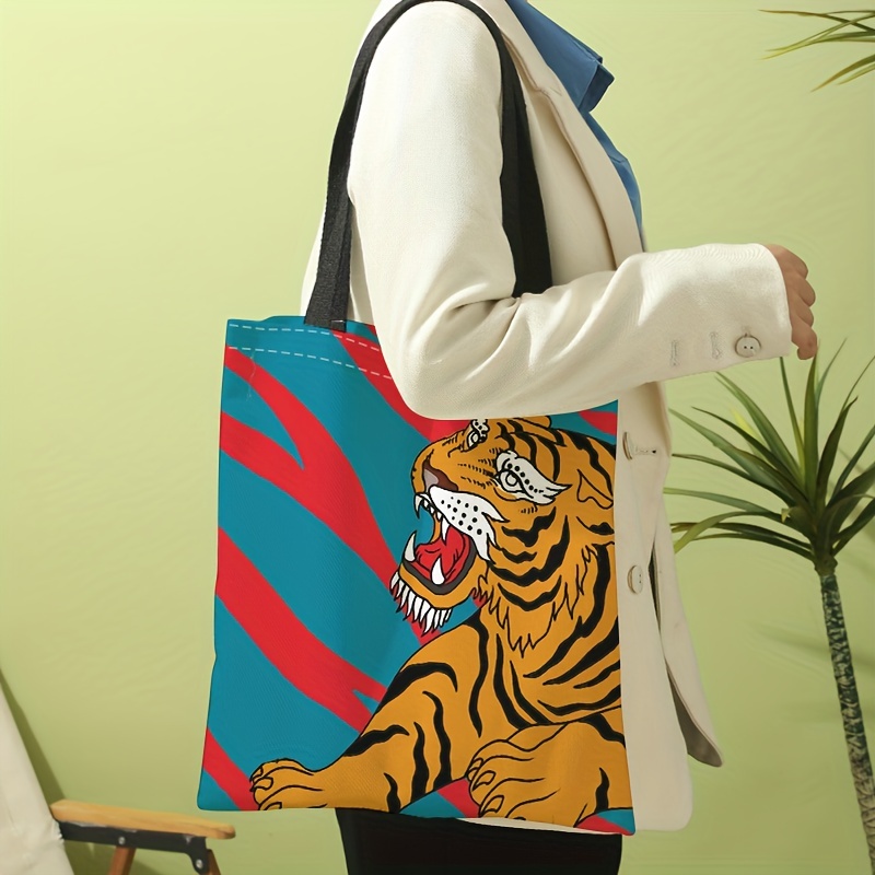 Tiger Over the Rainbow Tote Bag