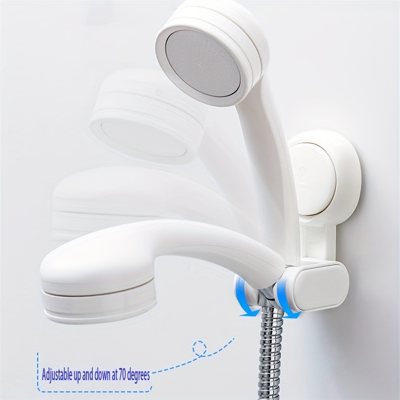 1pc punch free suction cup shower bracket shower base adjustable spray head fixed seat shower accessories details 3